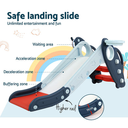 Keezi Kids Slide Set Outdoor Playground Basketball Hoop Ring Toddler Play Activity Indoor Tristar Online