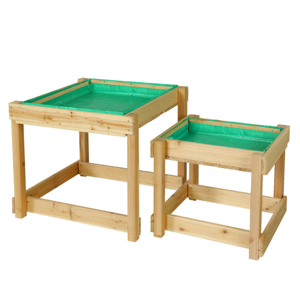 Keezi Kids Sandpit Wooden Sandbox Sand Pit Water Table Outdoor Toys 101cm Tristar Online