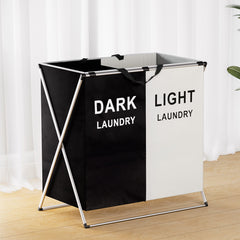 Artiss Laundry Basket Hamper Large Foldable Washing Clothes Storage 2 Sections Tristar Online