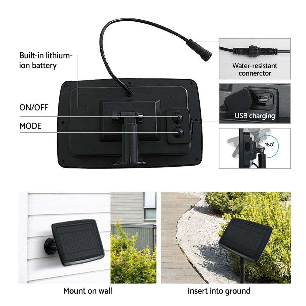 Jingle Jollys 17m Festoon String Lights Solar Wedding Party Waterproof Outdoor Tristar Online