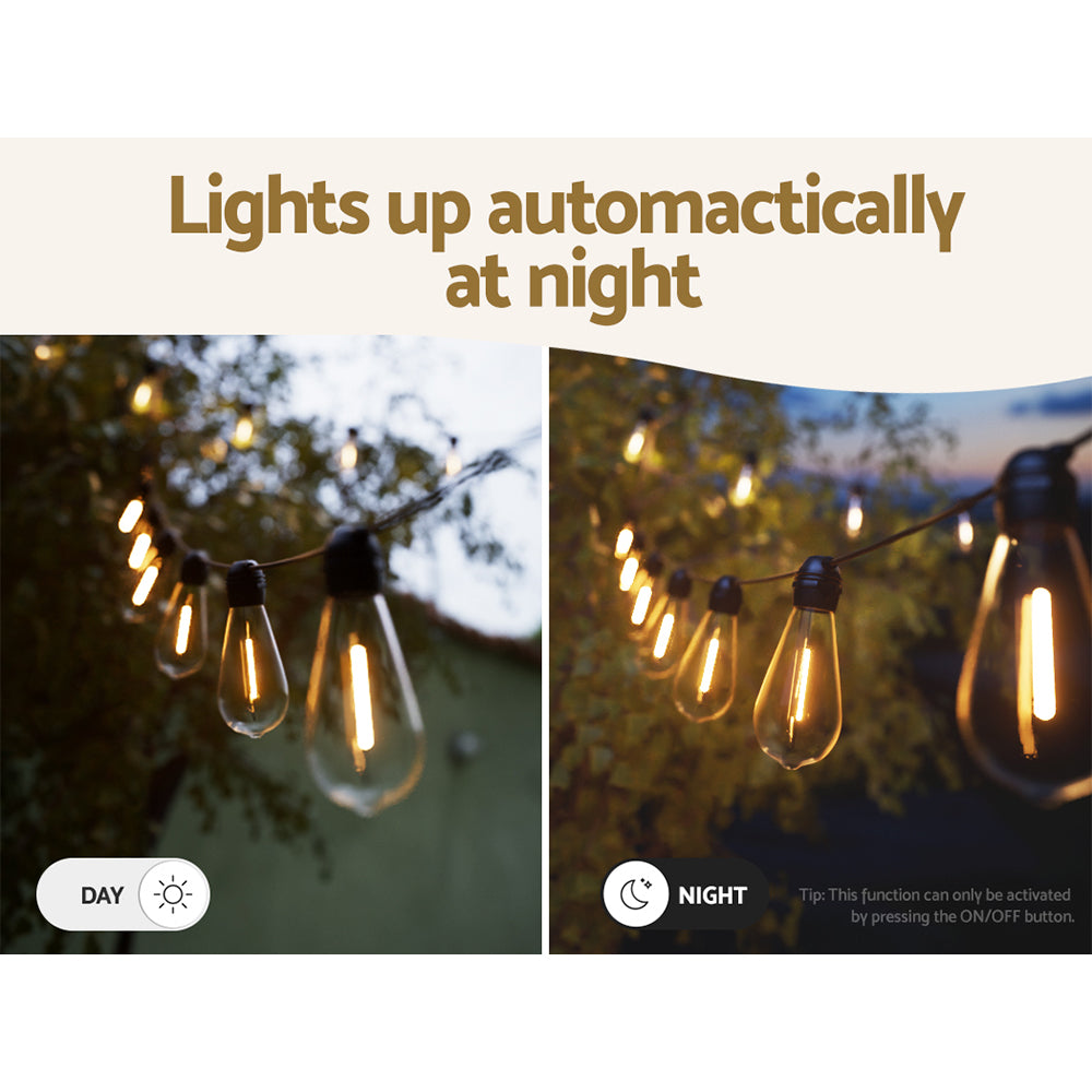 Jingle Jollys LED Solar Festoon Lights 17m String Light Outdoor Christmas Party Tristar Online