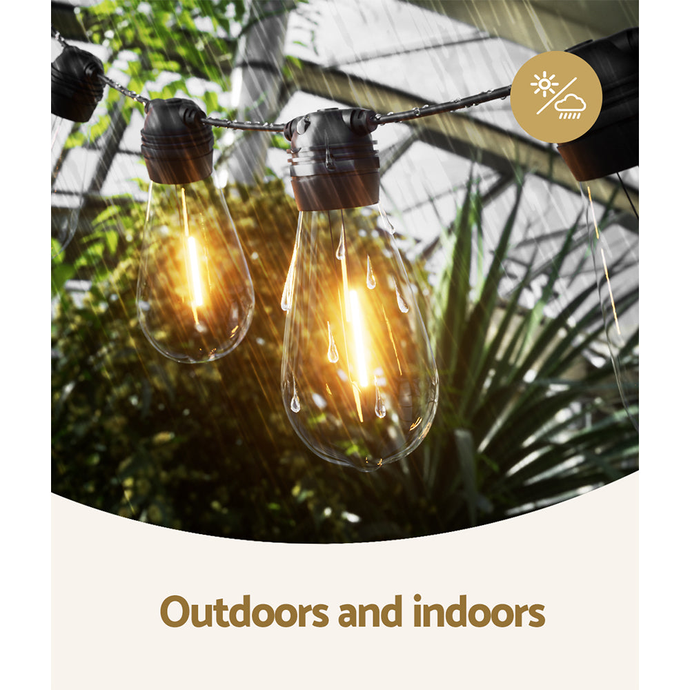 Jingle Jollys LED Solar Festoon Lights 17m String Light Outdoor Christmas Party Tristar Online