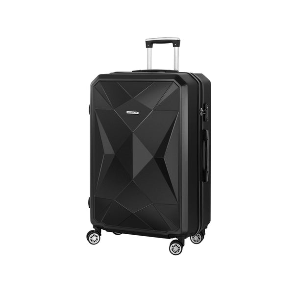 Wanderlite 28" 75cm Luggage Trolley Travel Suitcase Carry On Storage TSA Hardshell Black Tristar Online