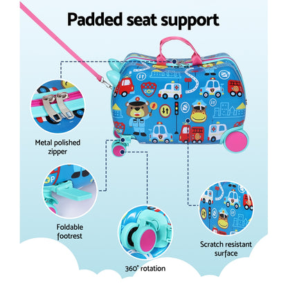 Wanderlite 17" Kids Ride On Luggage Children Suitcase Trolley Travel Car Tristar Online