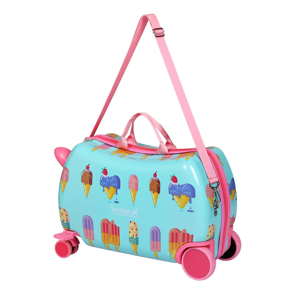 Wanderlite 17" Kids Ride On Luggage Children Suitcase Trolley Travel Ice Cream Tristar Online