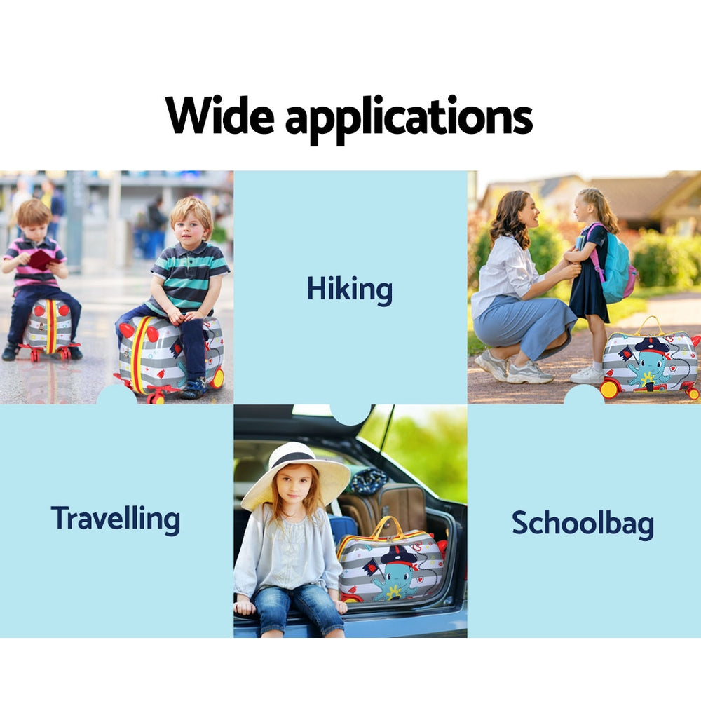 Wanderlite 17" Kids Ride On Luggage Children Suitcase Trolley Travel Octopus Tristar Online