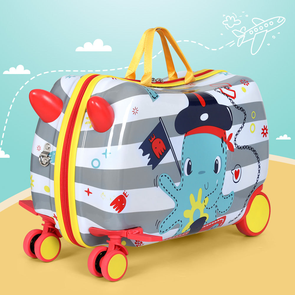 Wanderlite 17" Kids Ride On Luggage Children Suitcase Trolley Travel Octopus Tristar Online
