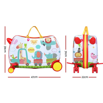 Wanderlite 17" Kids Ride On Luggage Children Suitcase Trolley Travel Zoo Tristar Online