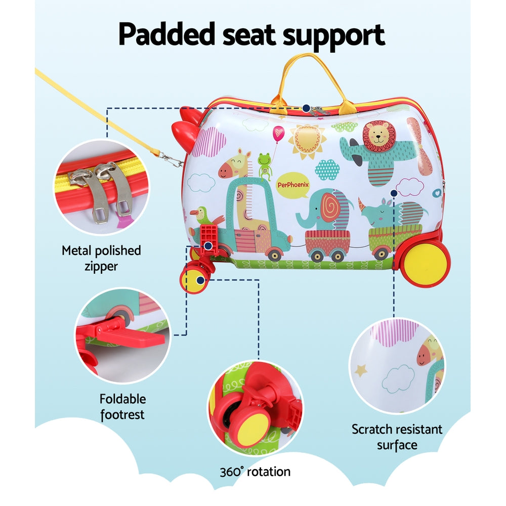 Wanderlite 17" Kids Ride On Luggage Children Suitcase Trolley Travel Zoo Tristar Online