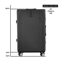 Wanderlite 28" Luggage Trolley Travel Suitcase Set TSA Hard Case Lightweight Aluminum Black Tristar Online