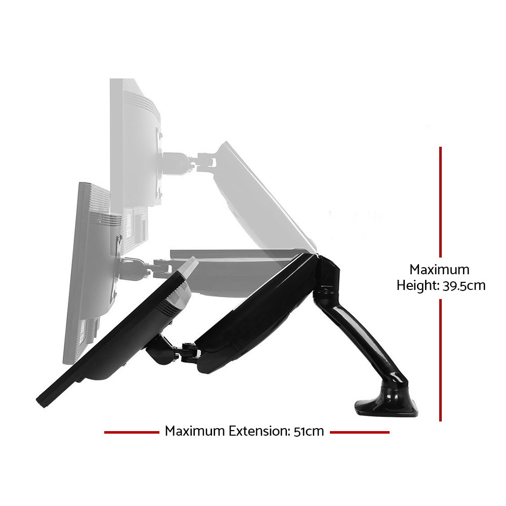 Artiss Monitor Arm Mount Dual Gas Black Tristar Online
