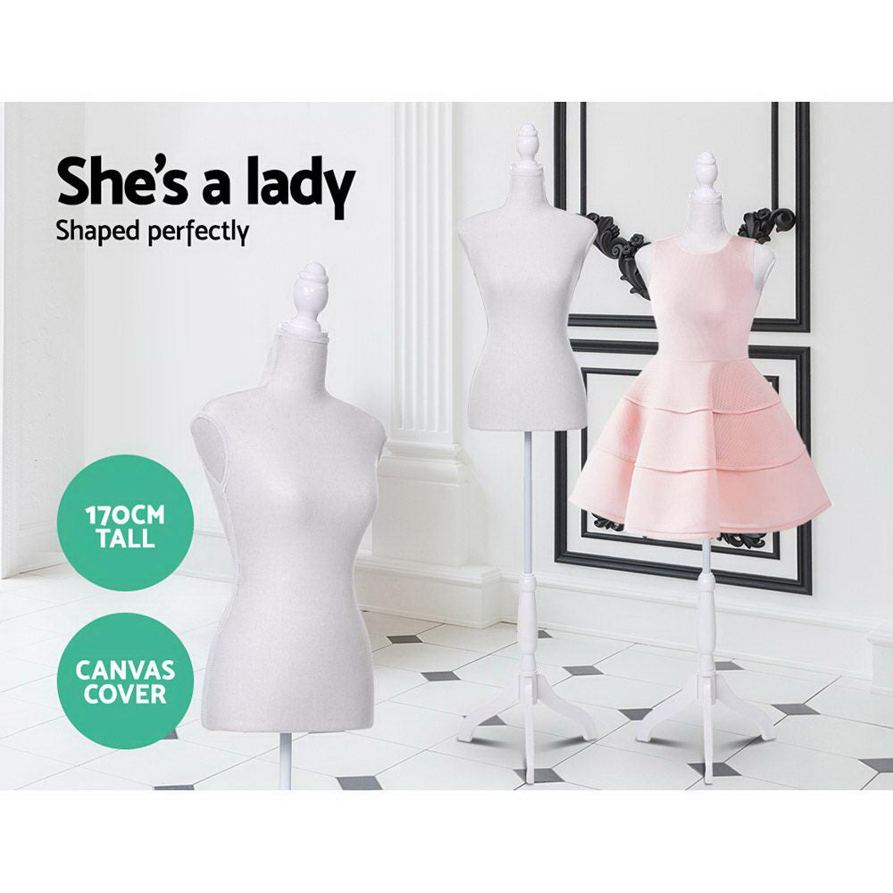 Female Mannequin 170cm Model Dressmaker Clothes Display Torso Tailor Wedding White Tristar Online