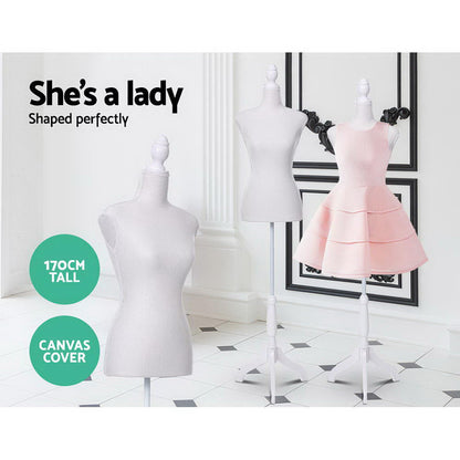 Female Mannequin 170cm Model Dressmaker Clothes Display Torso Tailor Wedding White Tristar Online