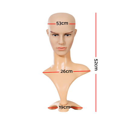 Embellir Male Mannequin Head Dummy Model Display Shop Stand Professional Use Tristar Online