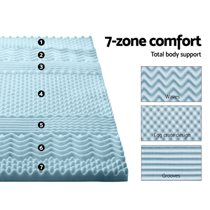 Giselle Bedding Cool Gel 7-zone Memory Foam Mattress Topper w/Bamboo Cover 5cm - King Tristar Online