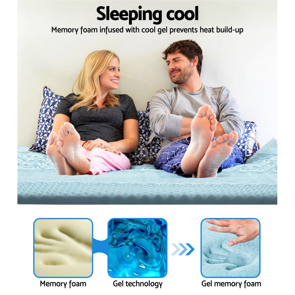 Giselle Bedding Cool Gel 7-zone Memory Foam Mattress Topper w/Bamboo Cover 5cm - King Tristar Online