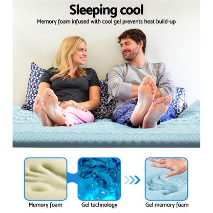 Giselle Bedding Cool Gel 7-zone Memory Foam Mattress Topper w/Bamboo Cover 5cm - King Tristar Online