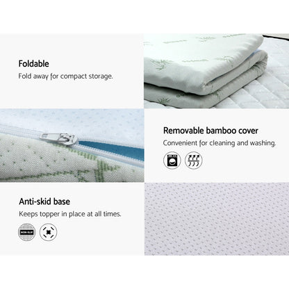Giselle Bedding Cool Gel 7-zone Memory Foam Mattress Topper w/Bamboo Cover 5cm - Single Tristar Online