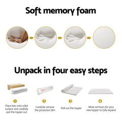 Giselle Bedding Memory Foam Mattress Topper 7-Zone Airflow Pad 8cm Queen White Tristar Online