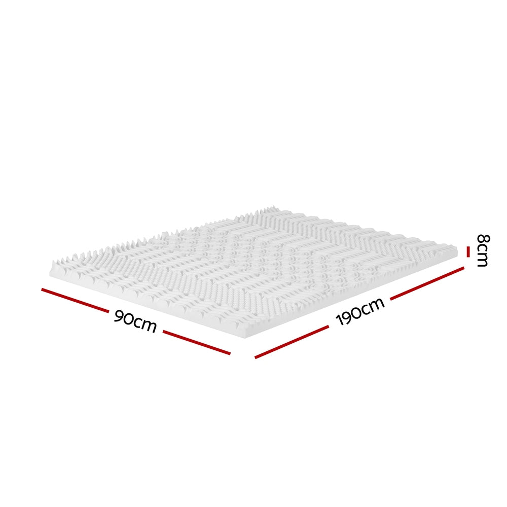 Giselle Bedding Memory Foam Mattress Topper 7-Zone Airflow Pad 8cm Single White Tristar Online