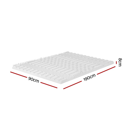 Giselle Bedding Memory Foam Mattress Topper 7-Zone Airflow Pad 8cm Single White Tristar Online