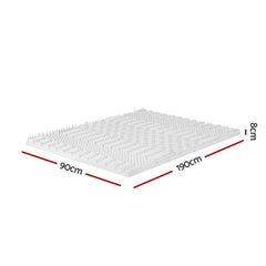 Giselle Bedding Memory Foam Mattress Topper 7-Zone Airflow Pad 8cm Single White Tristar Online