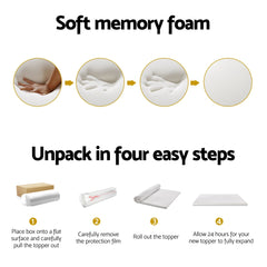 Giselle Bedding Memory Foam Mattress Topper 7-Zone Airflow Pad 8cm Single White Tristar Online