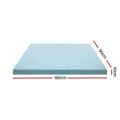 Giselle Bedding Memory Foam Mattress Topper Cool Gel Bed Mat Bamboo 10cm Single Tristar Online