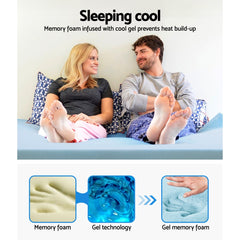 Giselle Bedding Cool Gel Memory Foam Mattress Topper w/Bamboo Cover 5cm - King Tristar Online