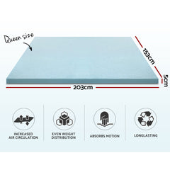 Giselle Bedding Cool Gel Memory Foam Mattress Topper w/Bamboo Cover 5cm - Queen Tristar Online