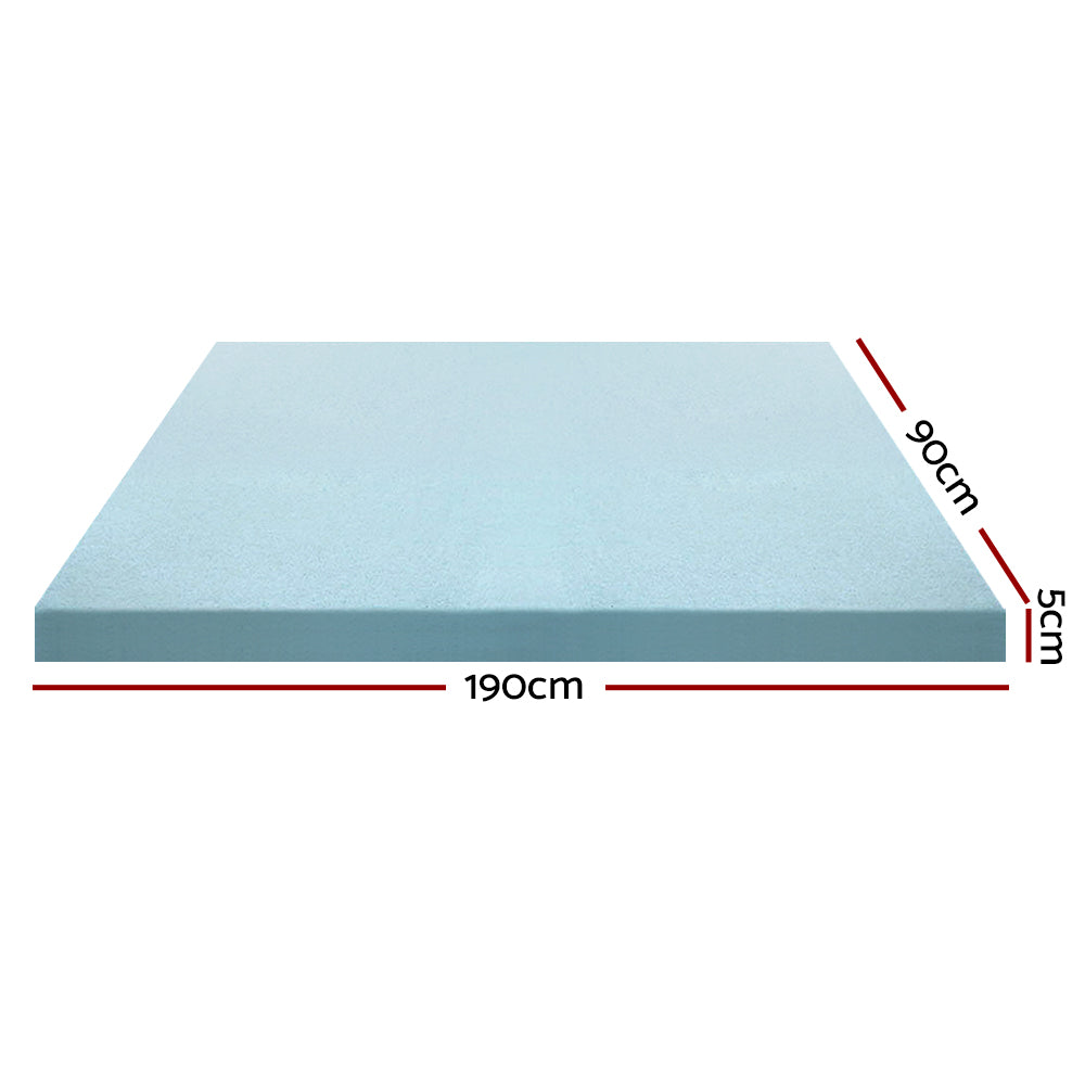 Giselle Bedding Cool Gel Memory Foam Mattress Topper w/Bamboo Cover 5cm - Single Tristar Online