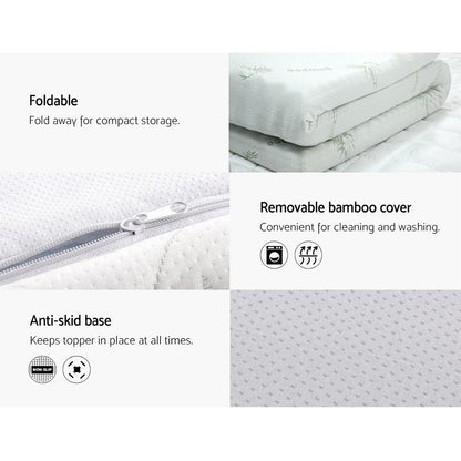 Giselle Bedding Cool Gel Memory Foam Mattress Topper w/Bamboo Cover 5cm - Single Tristar Online