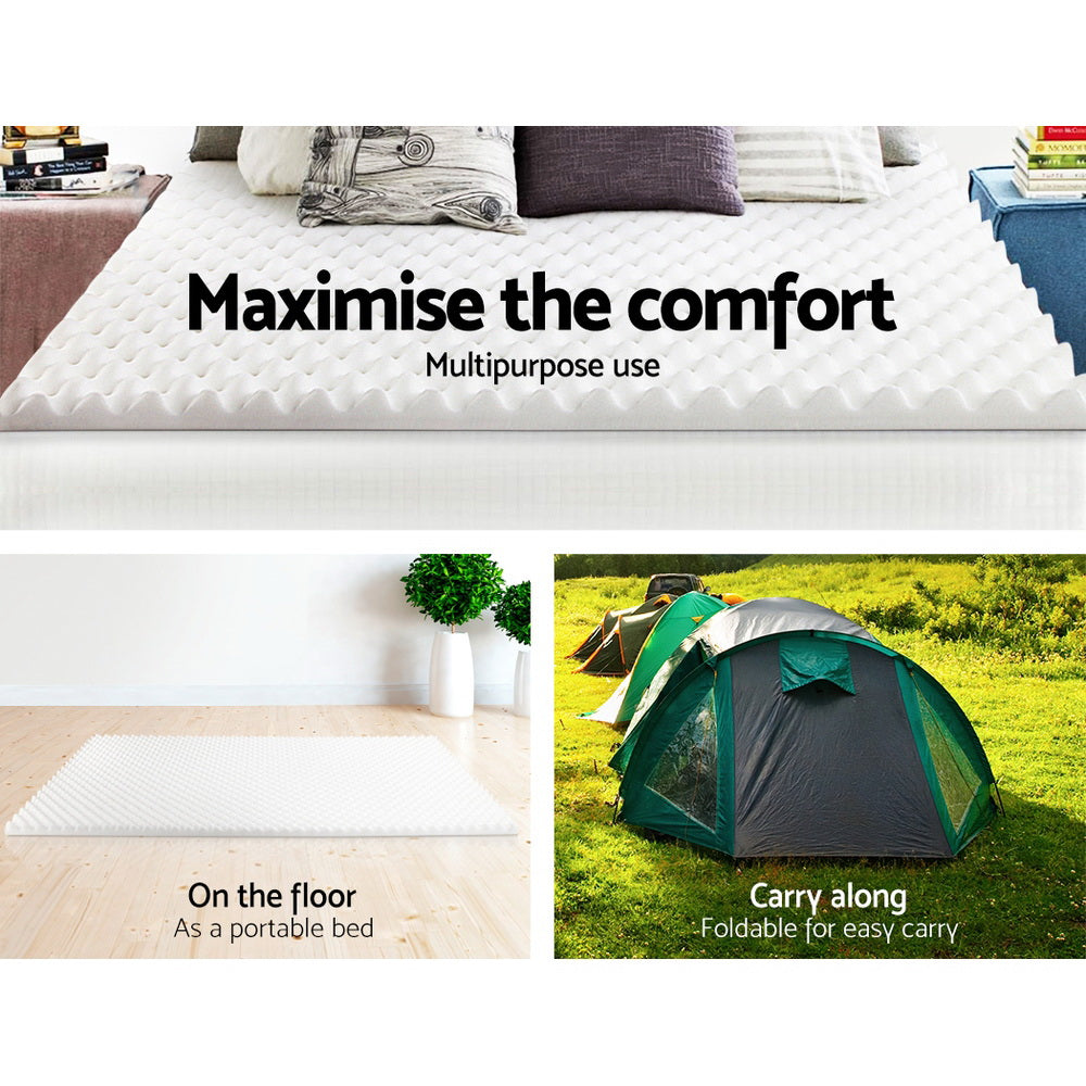 Giselle Bedding Memory Foam Mattress Topper Egg Crate 5cm Single Tristar Online