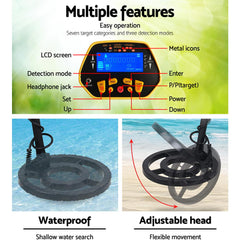 LCD Screen Metal Detector with Headphones - Yellow Tristar Online