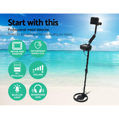 LED Metal Detector with Headphones - Black Tristar Online