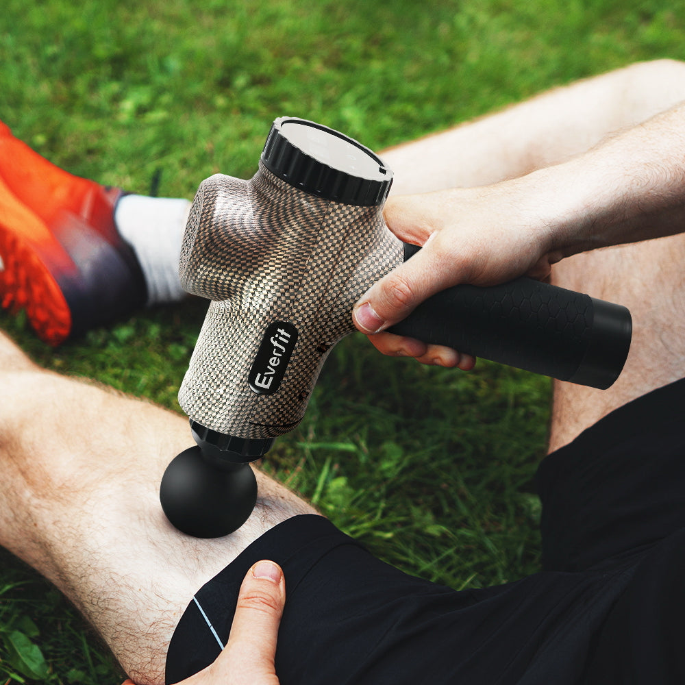 Everfit Massage Gun 6 Heads Massager Electric LCD Vibration Relief Percussion Tristar Online