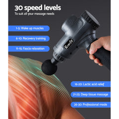 Everfit Massage Gun 6 Heads Massager Electric LCD Vibration Relief Percussion Tristar Online