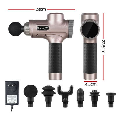 Everfit Massage Gun 6 Heads LCD Electric Massager Vibration Relief Percussion Tristar Online