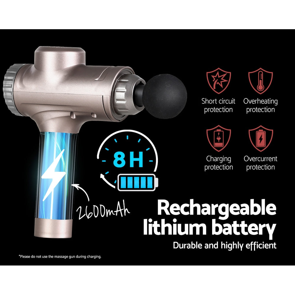 Everfit Massage Gun 6 Heads LCD Electric Massager Vibration Relief Percussion Tristar Online