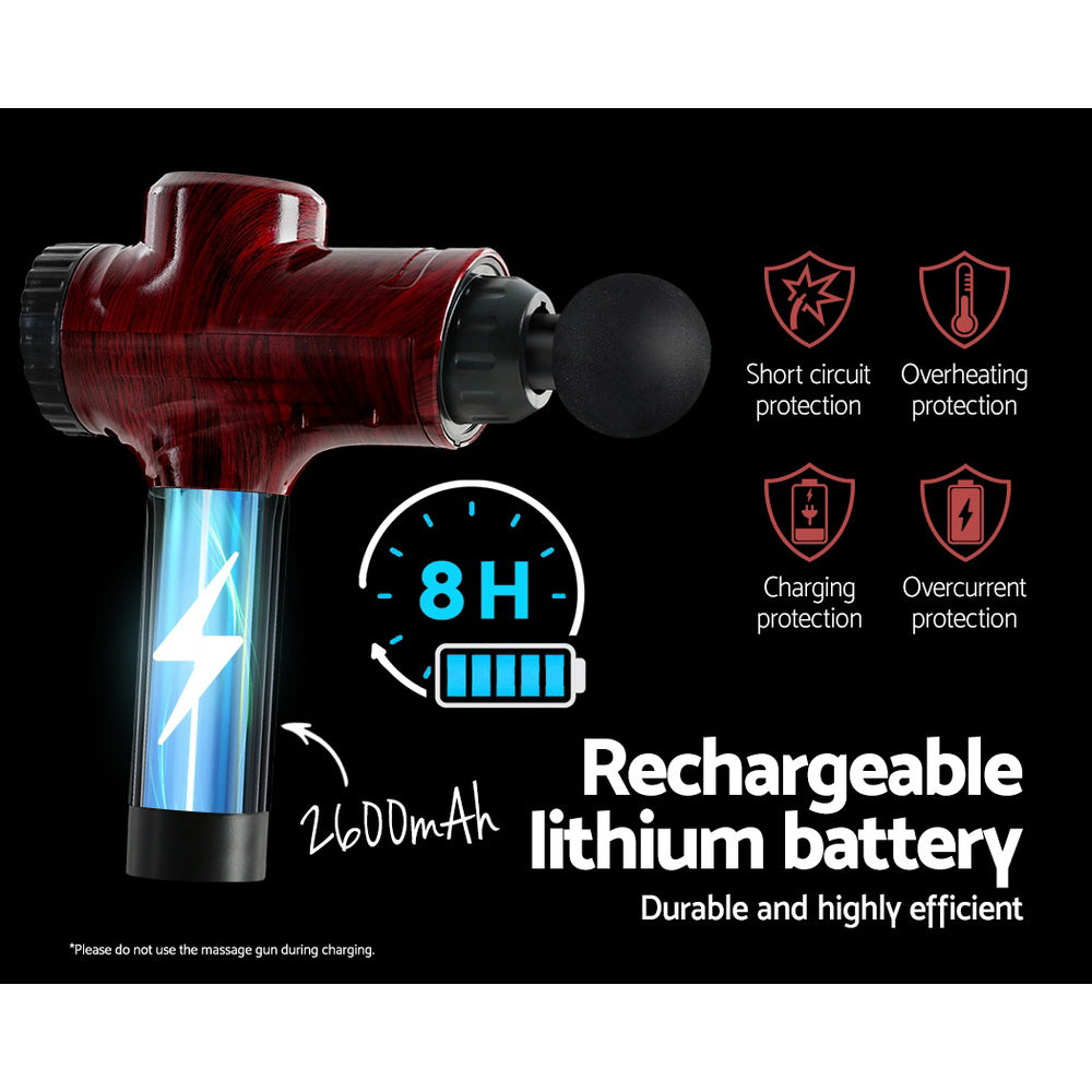 Everfit Massage Gun 6 Heads Electric Massager LCD Vibration Percussion Relief Tristar Online