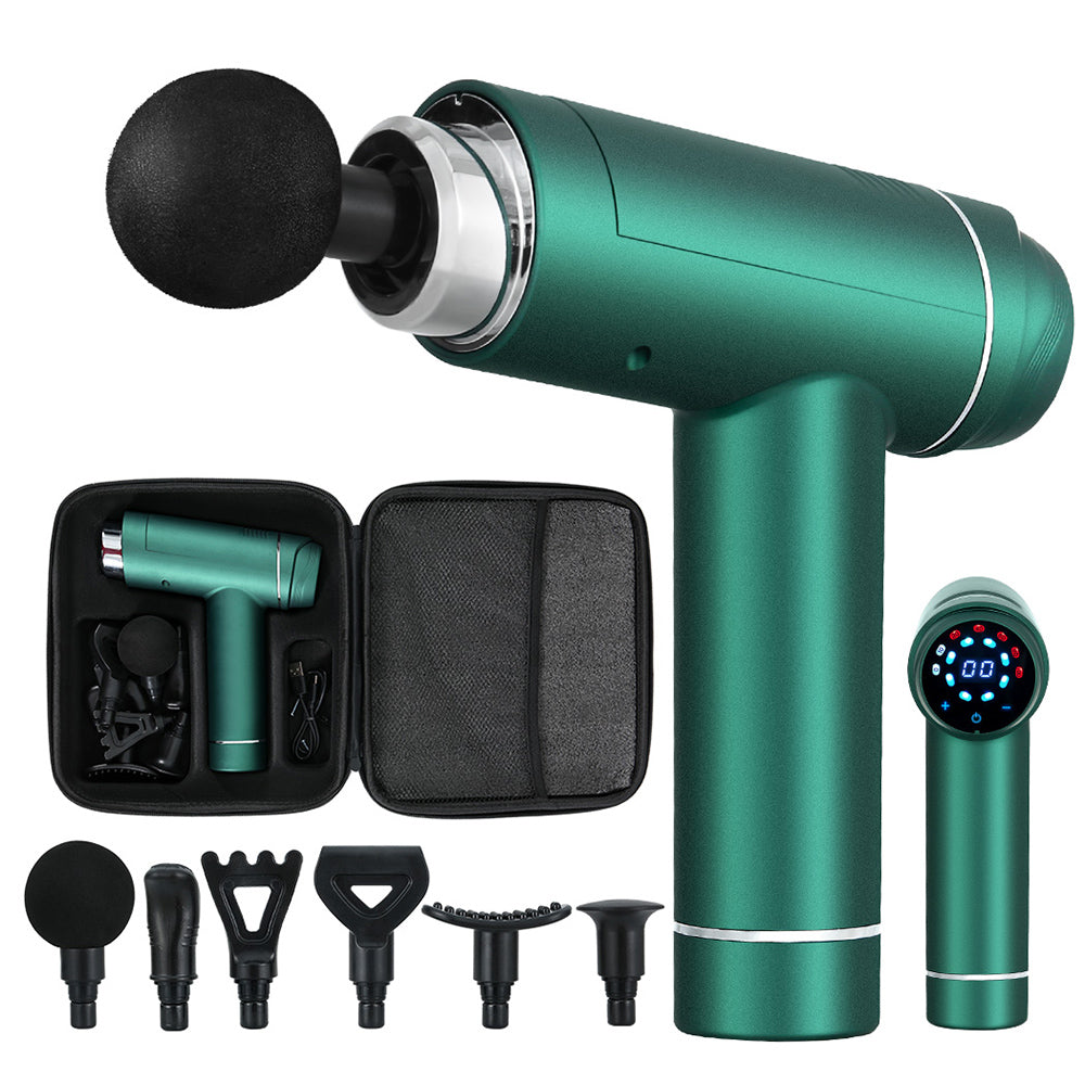 Everfit Massage Gun 30 Speed 6 Heads Vibration Muscle Massager Chargeable Green Tristar Online