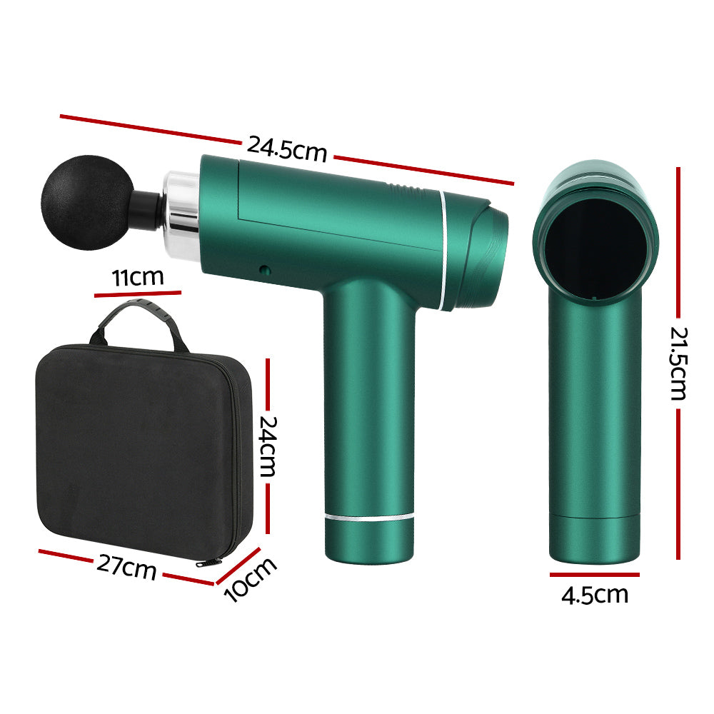Everfit Massage Gun 30 Speed 6 Heads Vibration Muscle Massager Chargeable Green Tristar Online