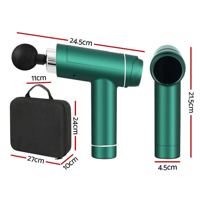 Everfit Massage Gun 30 Speed 6 Heads Vibration Muscle Massager Chargeable Green Tristar Online