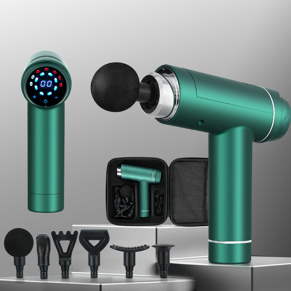 Everfit Massage Gun 30 Speed 6 Heads Vibration Muscle Massager Chargeable Green Tristar Online