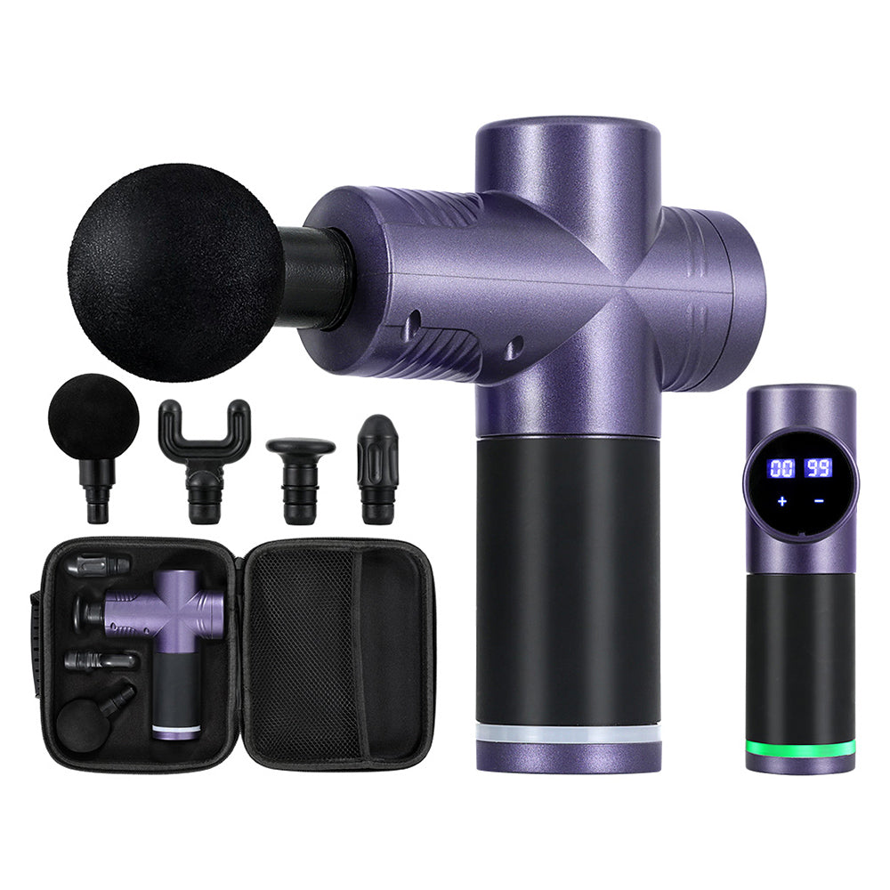 Everfit 30 Speed Massage Gun 4 Heads Vibration Muscle Massager Chargeable Purple Tristar Online