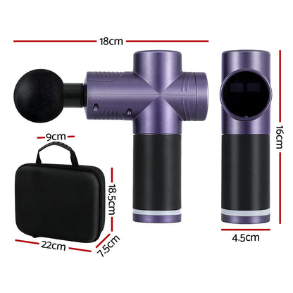 Everfit 30 Speed Massage Gun 4 Heads Vibration Muscle Massager Chargeable Purple Tristar Online