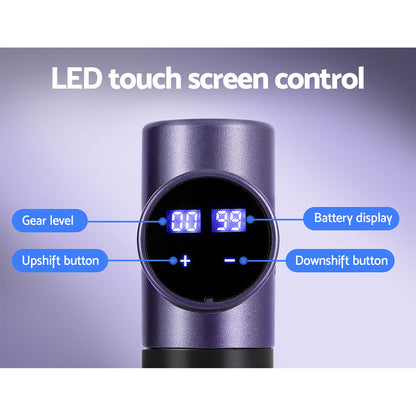 Everfit 30 Speed Massage Gun 4 Heads Vibration Muscle Massager Chargeable Purple Tristar Online