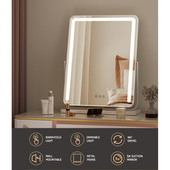 Embellir Makeup Mirror with Lights Hollywood Vanity LED Mirrors White 40X50CM Tristar Online