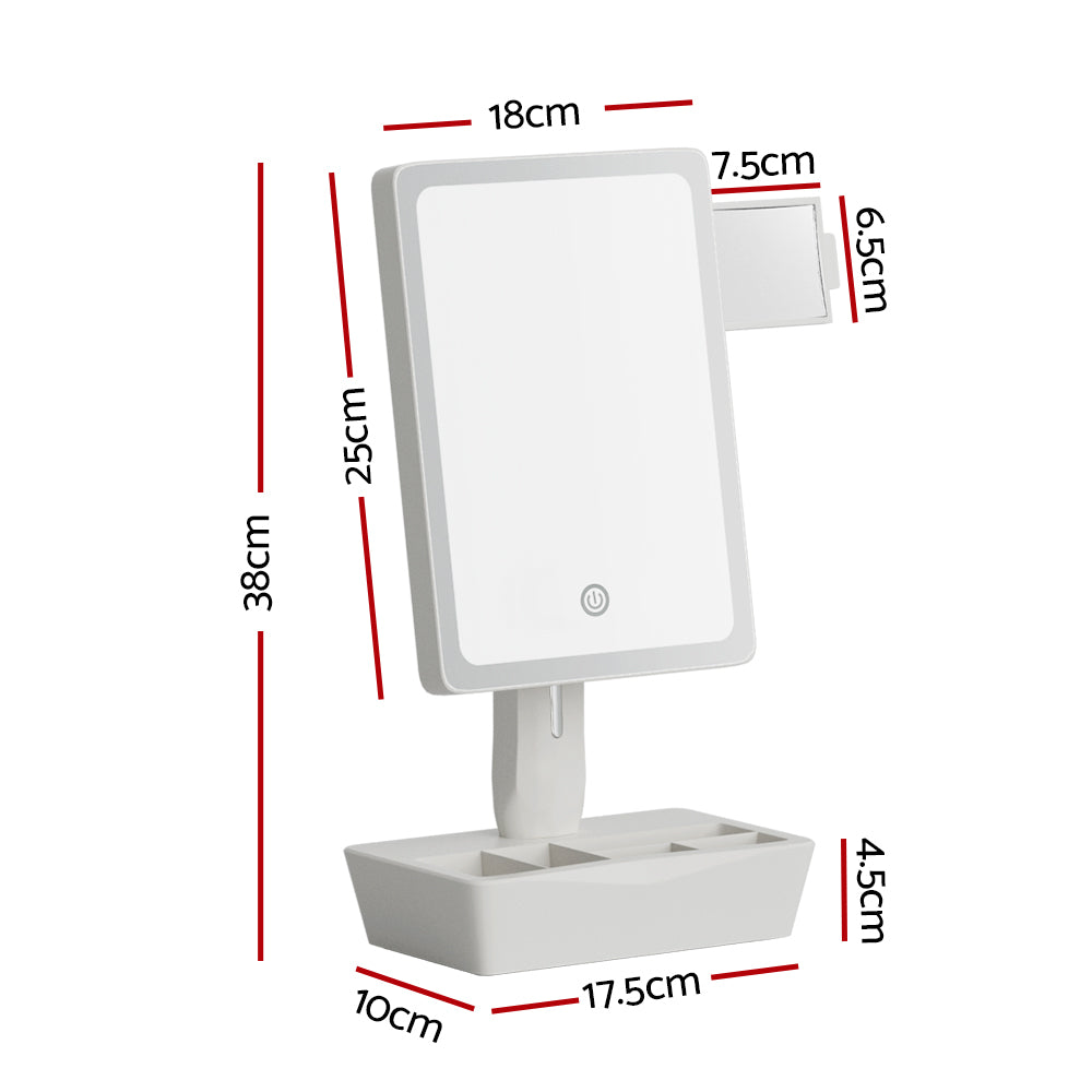 Embellir Makeup Mirror 10X Magnifying with LED light Storage Cosmetic Mirror Tristar Online