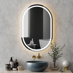 Embellir LED Wall Mirror With Light 50X75CM Bathroom Decor Oval Mirrors Vanity Tristar Online